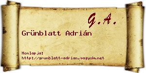 Grünblatt Adrián névjegykártya